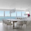 Mineral Pendant Luminaire Venice set silver leaf dining room