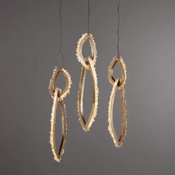 Trio of Hermes I Lighting Jewels with a hammered ceramic old bronze finish