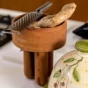 Small Angelin wood bowl with ginger in a kitchen setting.
