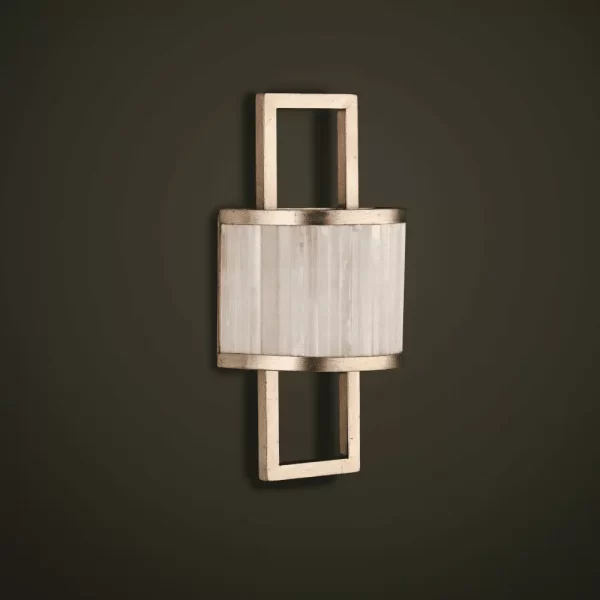 Selenite Wall Sconce Dubai, black background.