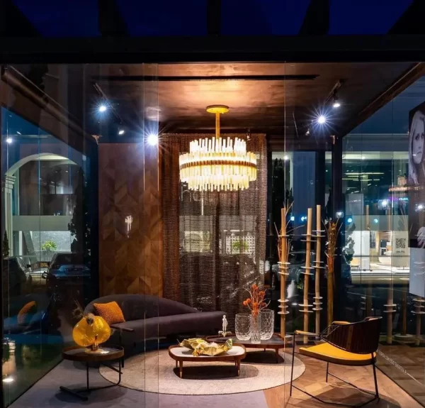 Beautifully decorated interior featuring the Paris Deluxe Chandelier.