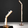 Rome Table Lamp and Floor Lamp in White Quartz with Warm Gold Leaf Finish