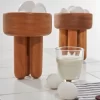 Pair of Wooden Bowls Decor with eggs and milk.