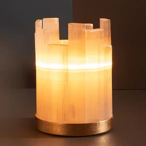 Candle Holder, Natural Stone, Alexxa IV with metal base.