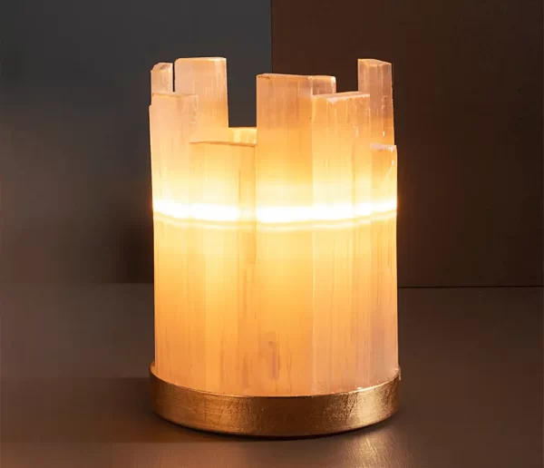 Candle Holder, Natural Stone, Alexxa IV with metal base.