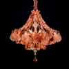 Crystal Quartz Chandelier Vienna Delux 30″ with smoked quartz and warm gold leaf and black background. HOA15 (1)