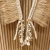 Close-Up of Lower Detail of Headdress, Indigenous Natural Fiber, Moreré on Wooden Profile Wall