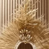 Close-Up of Upper Detail of Headdress, Indigenous Natural Fiber, Moreré on Wooden Profile Wall.