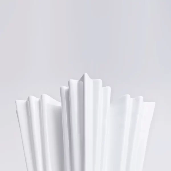 Single ICE I Fine Porcelain Vase in matte white on a white background.