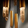 Close up at the Set of Venice Smoked Quartz, Warm Gold Leaf. HOA31.