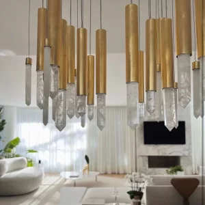 Set of Venice White Quartz, Gold Leaf in an interior design project.