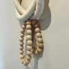 Wooden, Cotton Chain Link Wall Decor Hanging on White Wall