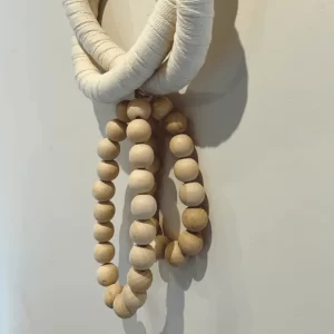 Wooden, Cotton Chain Link Wall Decor Hanging on White Wall