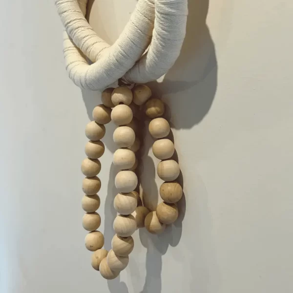 Wooden, Cotton Chain Link Wall Decor Hanging on White Wall