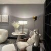 Natural Stone Dubai Table Lamp as a focal point in a sophisticated living room setting.